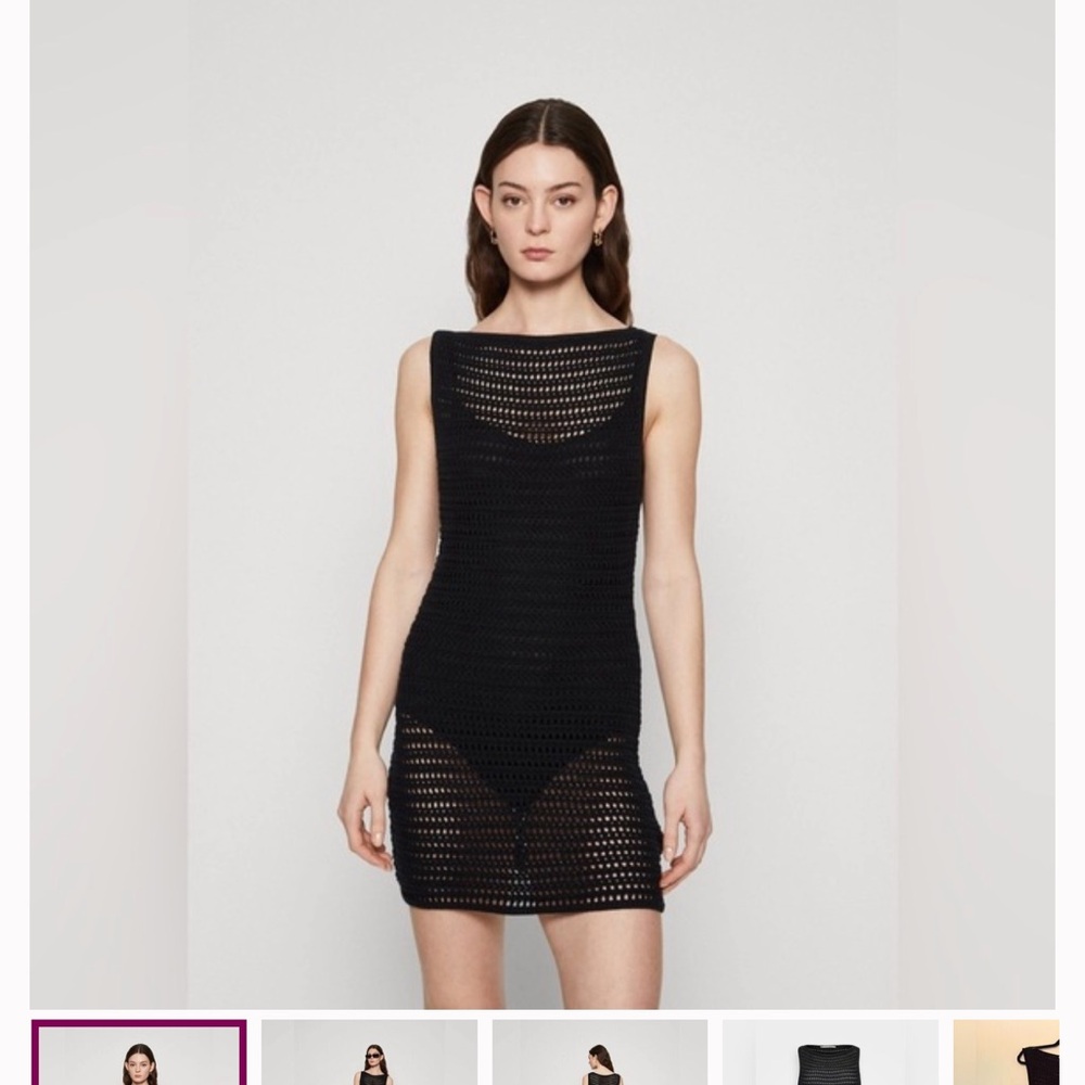Abercrombie Black Crochet Knit Sleeveless Mini Dress coverup small